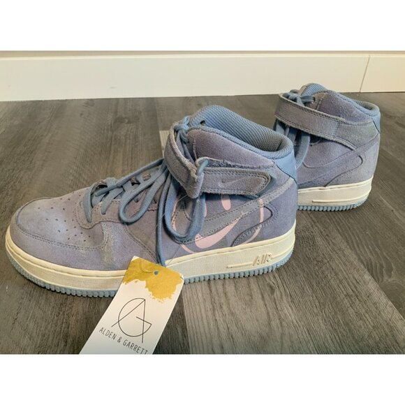 Nike Men's Air Force 1 Mid Have a Nike Day Indigo Fog Blue Sneakers, Size 7 - Picture 5 of 10